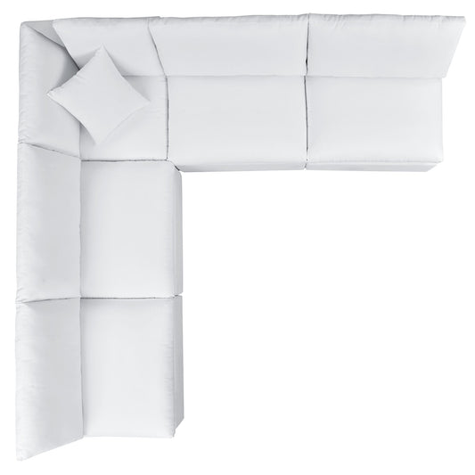 Commix Outdoor Sectional Sofa 5 Piece Sunbrella® White Collection at Patio Elegance